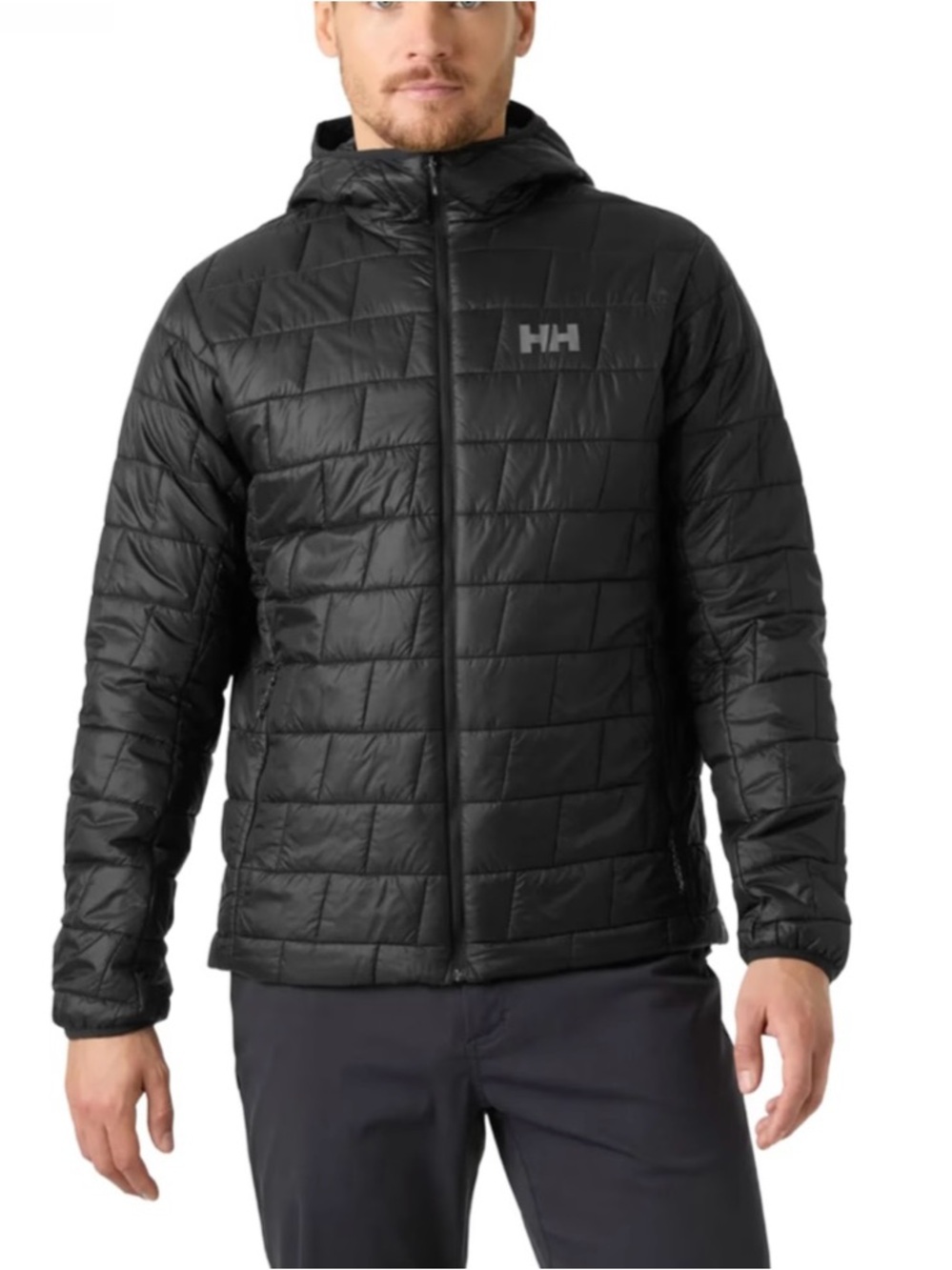 Helly Hansen Men's LifaLoft Hooded Pullover Insulator Jacket 1/2 Zip Black L